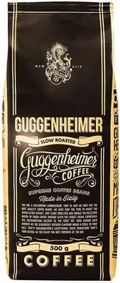 Produktbild von Guggenheimer Supreme Bohnen. Langsam gerösteter italienischer Kaffee. Cremiges Gebräu, perfekt für Espresso. 500g.