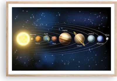 Produktbild von Gerahmtes Poster - Rahmen in heller Eiche - Kosmos Planet - 91,5x61 cm - Wand Bild - Wanddeko - Wandbilder - Kunstposter - Wandposter - Bilderrahmen - Bilder - Kunstdruck - Wandbild - P2NAA91x61-3650