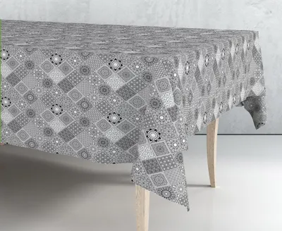 Imagen del producto de Mantel de hule estampado por metros - Blanco y  43301-1