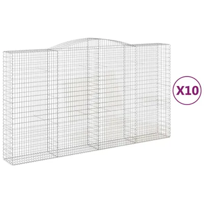 Produktbild von Gabionen mit Hochbogen 10Stk. 400x50x220/240cm Verzinktes Eisen