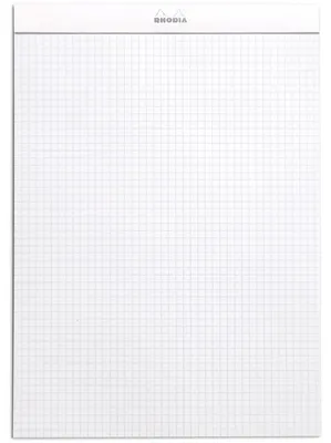 Produktbild von Rhodia N°18, Einfarbig, Weiß, A4, 80 Blätter, 80 g/m², Kariertes Papier