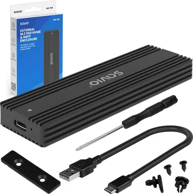 Produktbild von Savio AK-84 Speicherlaufwerksgehäuse SSD-Gehäuse Schwarz M.2
