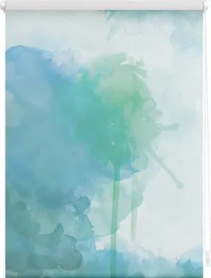 Produktbild von Rollo Klemmfix, ohne Bohren, blickdicht, Aquarell - Blau 45 x 150 cm (B x L)