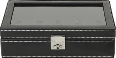 Produktbild von Friedrich Lederwaren Uhrenkasten London Leder 10 Uhren schwarz, 26105-2
