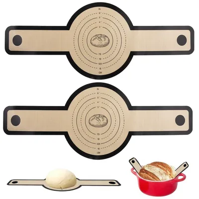 Produktbild von Silikon-Backmatten für Dutch Oven Brot, 2 Stück mit Griffen