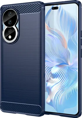 Produktbild von Honor 80 Hülle, Carbon-Faser TPU Silikon Stoßfest Schutzhülle für Honor 80 Blau