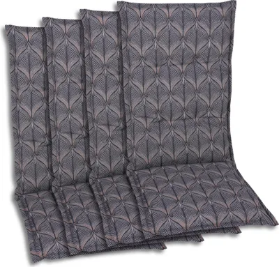 Produktbild von GO-DE Textil, Sesselauflage Hochlehner, 4er-Set, Farbe: anthrazit, Maße ca.: 120 cm x 50 cm x 7 cm