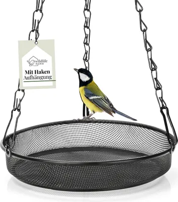 Produktbild von WILDLIFE HOME Futterspender für Mehlwürmer Vogelfutter zum Aufhängen I Vogelfutterspender Metall I Vogel-Futterstation Futterspender zur ganzjährigen für Wildvögel Garten Balkon
