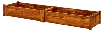 Produktbild von Hochbeet aus Akazienholz 200x50x25 cm, Palettenrahmen, Hochteich, Gemüsebeet, Kräuterregal für Balkon, Blumenbeet, Kräuterspirale, Tomatenbeet, Pflanzhochbeet