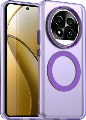 Image de Etui magnétique pour Realme 13 Pro+ 5G, étui antichoc fin, mat et translucide, violet