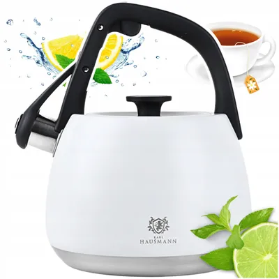 Produktbild von Karl Hausmann Stahlkessel 2,2L mit Pfeife Induktion Weiß
