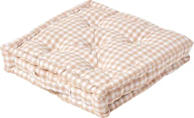Obrázek produktu pro HOMESCAPES Polštář na sezení Polštář na židli Farmářská kontrola béžová 40 x 40 x 10 cm