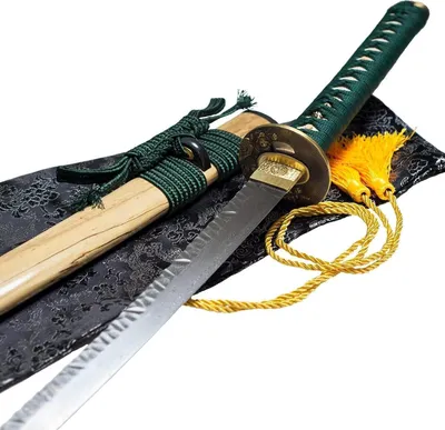 Produktbild von Japanisches Samurai-Schwert 40 Zoll Full Tang 1060 Kohlenstoffstahl gefalteter Damaststahl Hammerton
