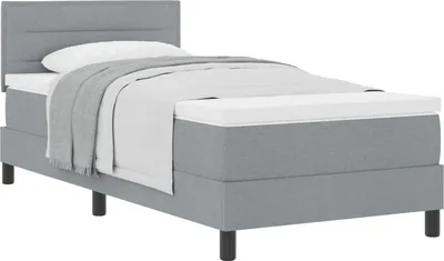 Produktbild von vidaXL Boxspringbett mit Kopfteil Hellgrau 80 x 200 cm Stoff