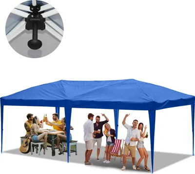 Immagine prodotto di Aopunly Gazebo pieghevole 3 x 6m Gazebo pop-up Tenda da giardino pieghevole, protezione UV 50+ gazebo e tende per feste senza lati Blu