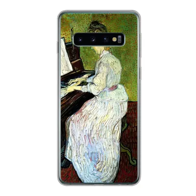 Produktbild von MuchoWow® Handyhülle Schutzhülle Hülle für Samsung Galaxy S10 Marguerite Gachet am Klavier - Vincent van Gogh Silikon Softcase Handy Hülle - Handytasche