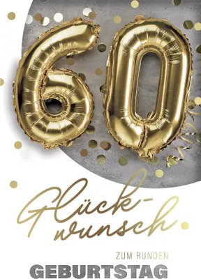 Produktbild von SUSY CARD Geburtstagskarte "Folienballons" - 60. Geburtstag