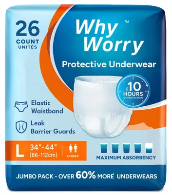 Obrázok produktu pre Jednorazové absorpčné nohavičky pre dospelých – unisex, veľkosť L, 26 kusov