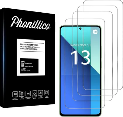 Produktbild von Hartglas für Xiaomi Redmi Note 13 4G [4 Stück] Displayschutzfolie Screen Protector Film Anti-Kratzer Glas Resistant Phonillico®