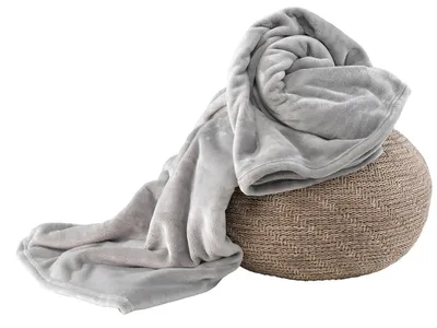 Produktbild von Flanell Kuscheldecke XL - Grau - 220x240 cm Wohndecke Decke Tagesdecke Sofa Überwurf