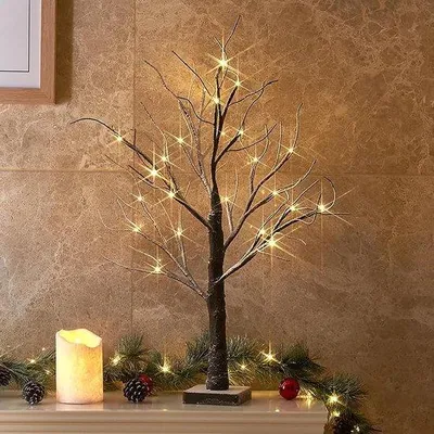 Productafbeelding van LED lichtboom 60 cm - lichttakken - 24 LED lampjes - sfeervolle binnenverlichting - Vemera