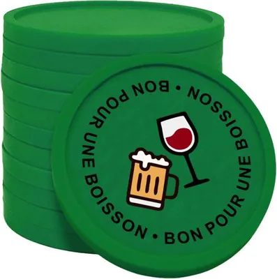 Image de Jetons pour buvette CombiCraft Ø29 mm bon pour une boisson vert foncé- 100 pièces