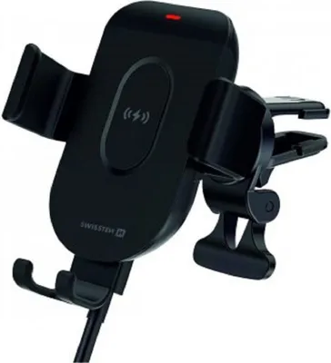 Obrázek produktu pro Swissten GW1-AV5 Air Vent Turētājs Gaisa Restei Ar 15W  Wireless Uzlādi + Micro USB Vads 1m Melns