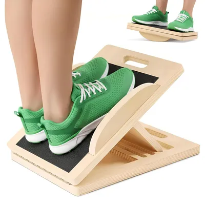 Image de Planche d'équilibre en bois, planche d'oscillation à 360°, réglable pour l'entraînement du tronc et les exercices d'équilibre