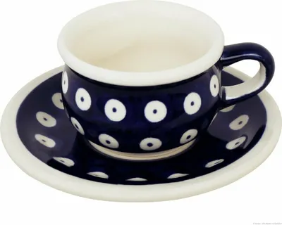Produktbild von Original Bunzlauer Keramik 0,04 Liter Espressotasse mit Untertasse Mokkatasse mit Untertasse im Design 42