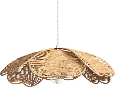 Produktbild von Pendelleuchte Seil Giay aus Naturseil in Blumenform, Braun, Höhe 20 cm, Ø 50 cm