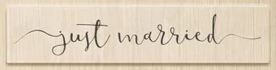 Produktbild von HEYDA 211800692 Stempel Hochzeit Just Married Holz matt lackiert