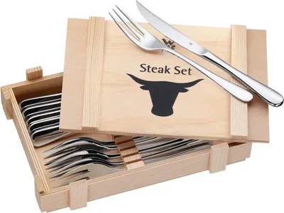 Produktbild von Edelstahl-Grillbesteck 6-Pers, poliert, Cromargan, Holzkiste