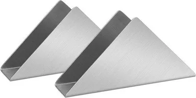 Produktbild von Serviettenhalter aus Edelstahl, Dreieckige Form, Cocktail-Servietten-Organizer für den Tisch.