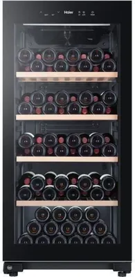 Image de HAIER HWS116GAE - Cave à vin de vieillissement - Autonome - 116 bouteilles H126,5 x L59,5 cm - Noir