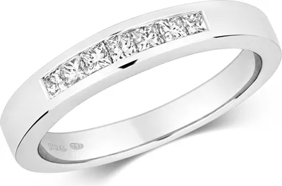 Produktbild von Funkelndes Feuer 18 Karat (750) Weißgold Damen - Diamant Ring Prinzessschliff 0.50 Karat GH - SI2, 53 (16.9); TRS3215818KWRSM