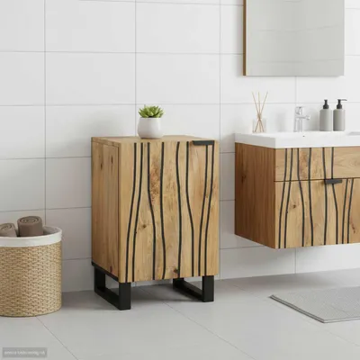 Produktbild von vidaXL Waschbeckenschrank Braun 38 x 33,5 x 58 cm Holzwerkstoff