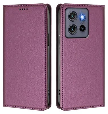 Immagine prodotto di Custodia in pelle per Motorola Edge 60 Neo/Edge 50 Neo, custodia flip magnetica in Finto cuoio con supporto Viola