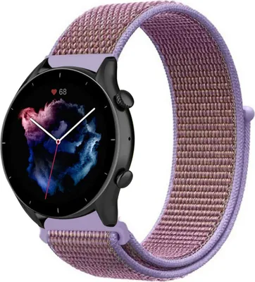 Produktbild von Strap-it Amazfit GTR 3 (Pro) Nylonarmband (Lila)