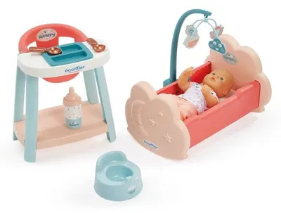 Image de ECOIFFIER Nursery 1833 - Lit + Chaise Haute + Poupon - 18 mois - Pour Un Bébé Bien Nourri Et Reposé