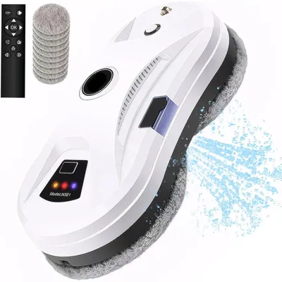 Zdjęcie produktu dla Robot do mycia okien - Automatyczny robot do czyszczenia okien - Funkcja rozpylania wody - Moc ssania 5600 Pa - Sterowanie zdalne - Do okien szklanych - Wtyczka EU - Kolor: kość słoniowa
