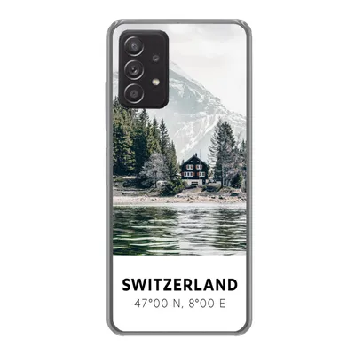 Produktbild von MuchoWow® Handyhülle Schutzhülle Hülle für Samsung galaxy a73 Schweiz - Berg - Chalet Silikon Softcase Handy Hülle - Handyhülle