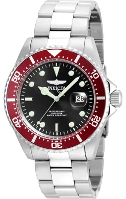 Obrázek produktu pro Invicta Pro Diver 22020 Pánské Hodinky - Quartz Hnutí - Nerezová Ocel s Černým Ciferníkem - 43 mm