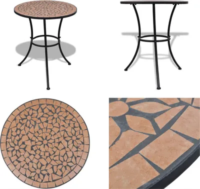 Immagine prodotto di vidaXL Tavolo Bistro Terracotta Rosso 60 cm Mosaico - Tavolo - Tavoli - Tavolo da giardino - Tavoli da giardino