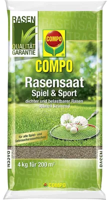 Produktbild von Compo Rasensaat Spiel und Sport, Universelle Rasenmischung, 4 kg, 200 m² – für 200m²