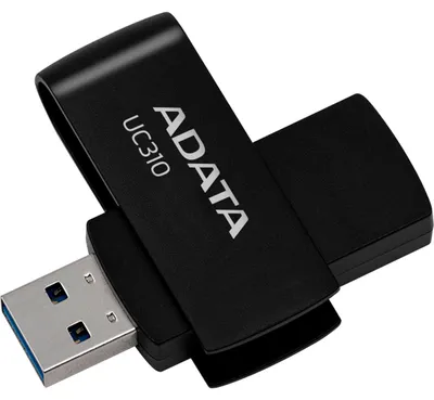 Obrázok produktu pre ADATA UC310, 64 GB, USB Typ-A, 3.2 Gen 1 (3.1 Gen 1), 100 MB/s, Kĺb, Čierna