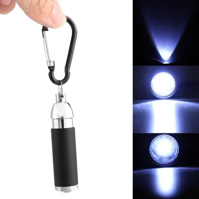 Image de Mini lampe de poche LED portable en alliage d'aluminium (noir)