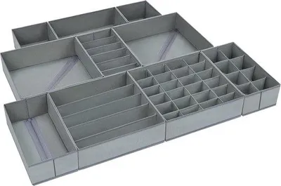 Immagine prodotto di Set da 10 pezzi per cassetti, organizer per cassetti, organizer pieghevole per armadio, sistema di organizzazione per cassetti per biancheria intima, reggiseni, calzini e vestiti (grigio)