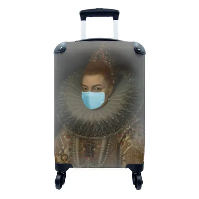 Produktbild von MuchoWow® Koffer Handgepäck Trolley Rollkoffer Kleine Reisekoffer mit 4 Rollen - Isabella Clara Eugenia - Frans Pourbus - Mundharmonika - Cabin Size < 55x40x23 cm & 55x40x20 cm - Fotokoffer - Kabinenkoffer - Boardgepäck - Reise-Box - Reisekoffer - Reisegepäck - Koffer mit Bild - Trolley für Kinder