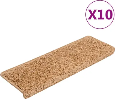 Immagine prodotto di vidaXL Tappetini per gradini 10 pezzi 65x21x4 cm Beige