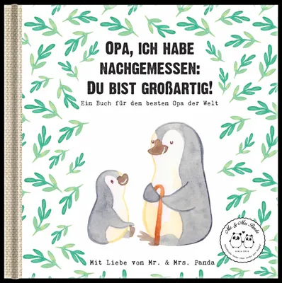 Image de Mr. & Mrs. Panda Livre cadeau Grand-père, j'ai mesuré : Tu es génial  - Blanc - cadeaux, papa, idée cadeau, livres personnalisés, sœur, fête des mères